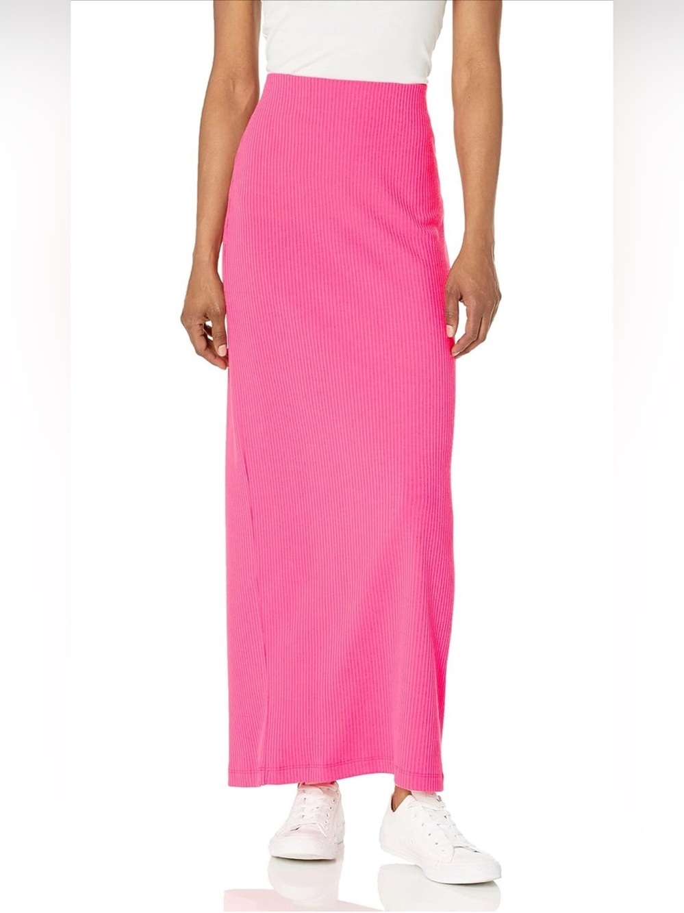 Show me your MuMu Ribbed Maxi Skirt - Hot Pink, Size S